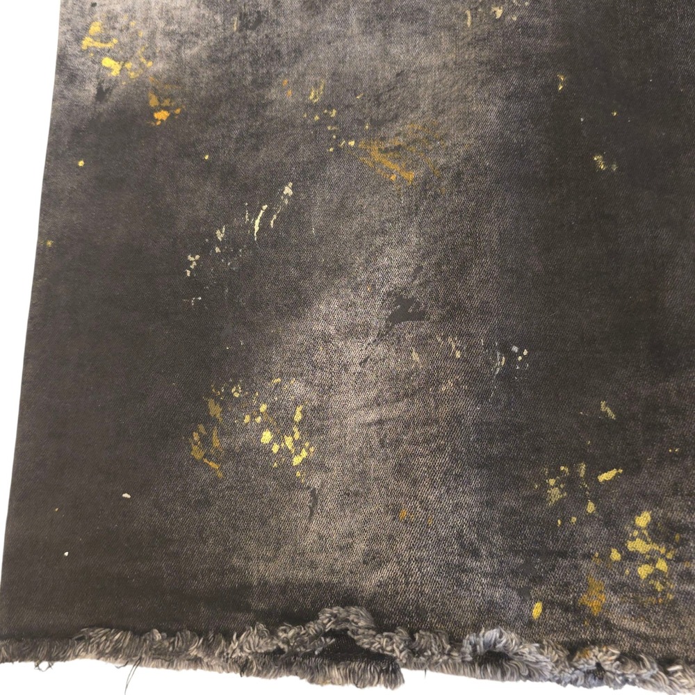 Jordan Craig Legacy Denim Shorts 46 Raw Hem Distress Splatter Stripe Gold Black - Picture 9 of 14